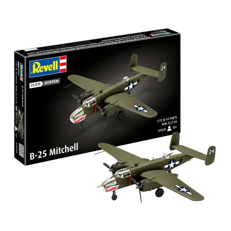 Revell modelbouwpakket militaire voertuigen - 03650 b-25 mitchell easy-click-system plastic - 1:72 - modelbouw