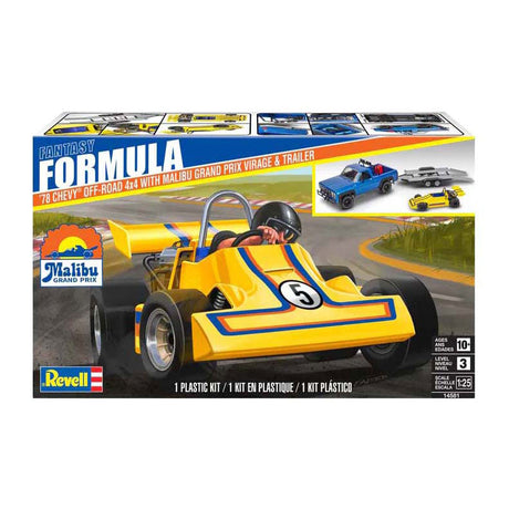 Revell modelbouwpakket - '78 chevy 4x4 pickup with go-kart 1:25