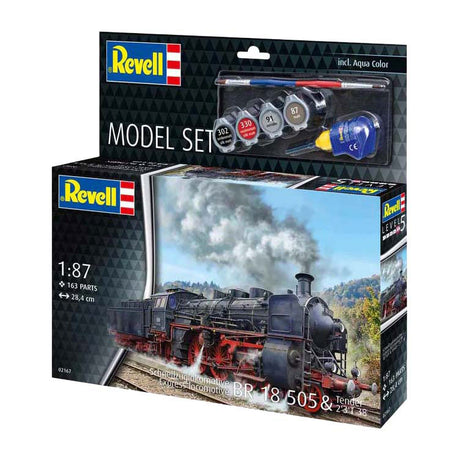 Revell modelbouwpakket - schnellzuglokomotive br18505 with tender 1:87 - 163dlg. - incl. basiskleuren verf