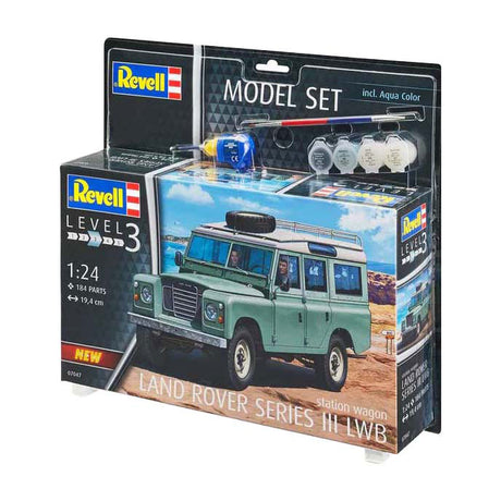 Revell modelbouwpakket auto - 67047 land rover series iii lwb station wagon - britse klassieke auto - model set plastic - 1:24 - modelbouw