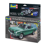 Revell modelbouwpakket - 1965 ford mustang 2+2 fastback 1:24 - 82dlg. - incl. basiskleuren verf