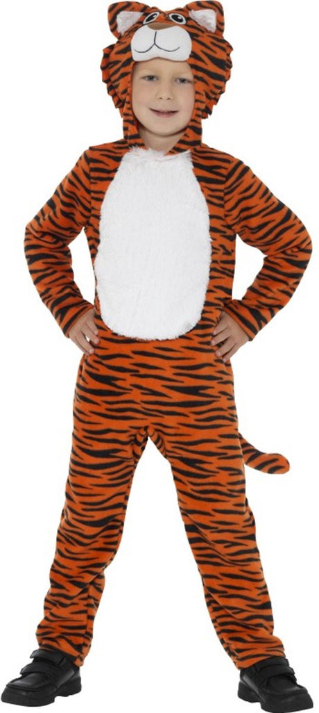 Smiffys - tiger kinder kostuum - kids tm 9 jaar - oranje zwart 134 140