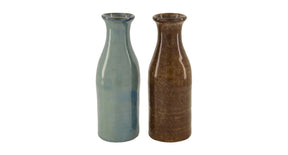 Vase ceramic ø7.5x20.8cm mixed blue brown