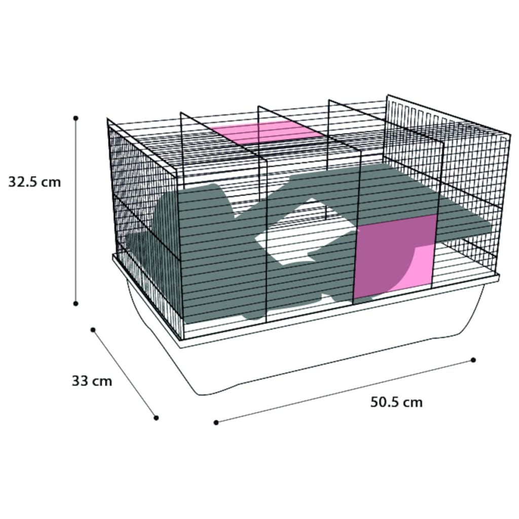 Flamingo Flamingo Hamster Cage Jaro 2 50,5x33x32,5 cm noir et bleu