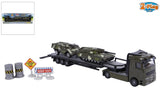 2-play military transporter met 2 tanks die-cast kunststof 24cm