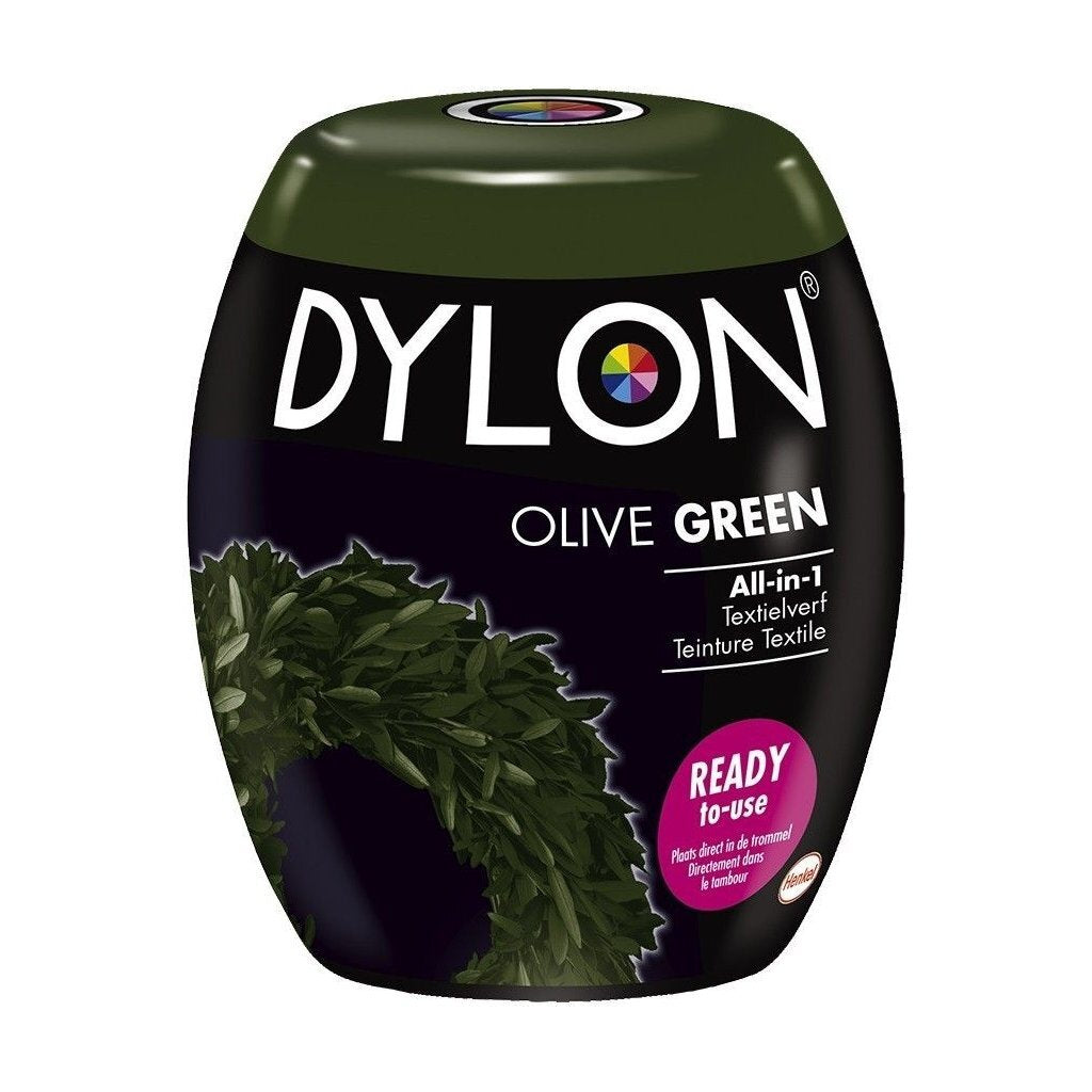 Grundläggande Dylon Machine Wax Textilfärg Olive Gree 350 GR