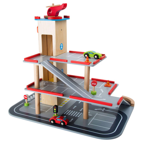 Small foot - houten parkeergarage met accessoires