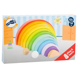 Drewniane bloki budulcowe małych stóp Rainbow XL, 14dlg.