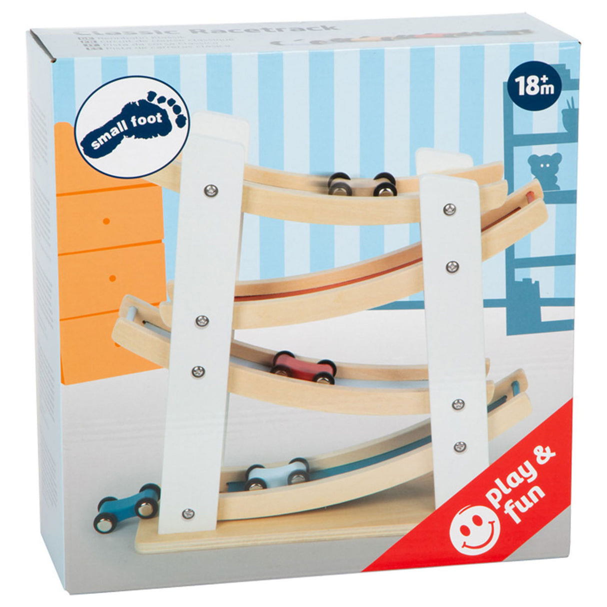 Small foot - houten autobaan met 4 auto's