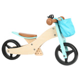 Small foot wooden tricycle and 2in1 turquoise