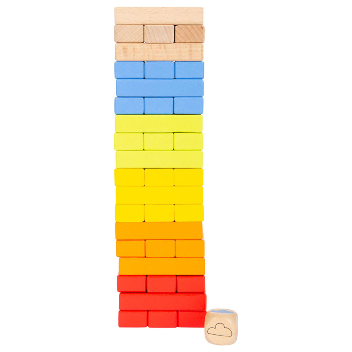 Small foot wooden rainbow wobbel tower game