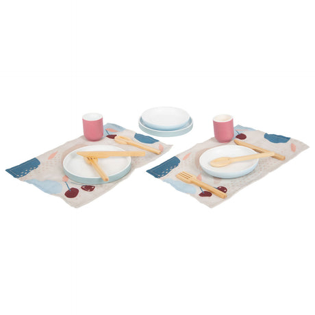 Small foot - houten bestekset met placemats, 18dlg.