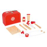 Small foot wooden doctor's set in red suitcase