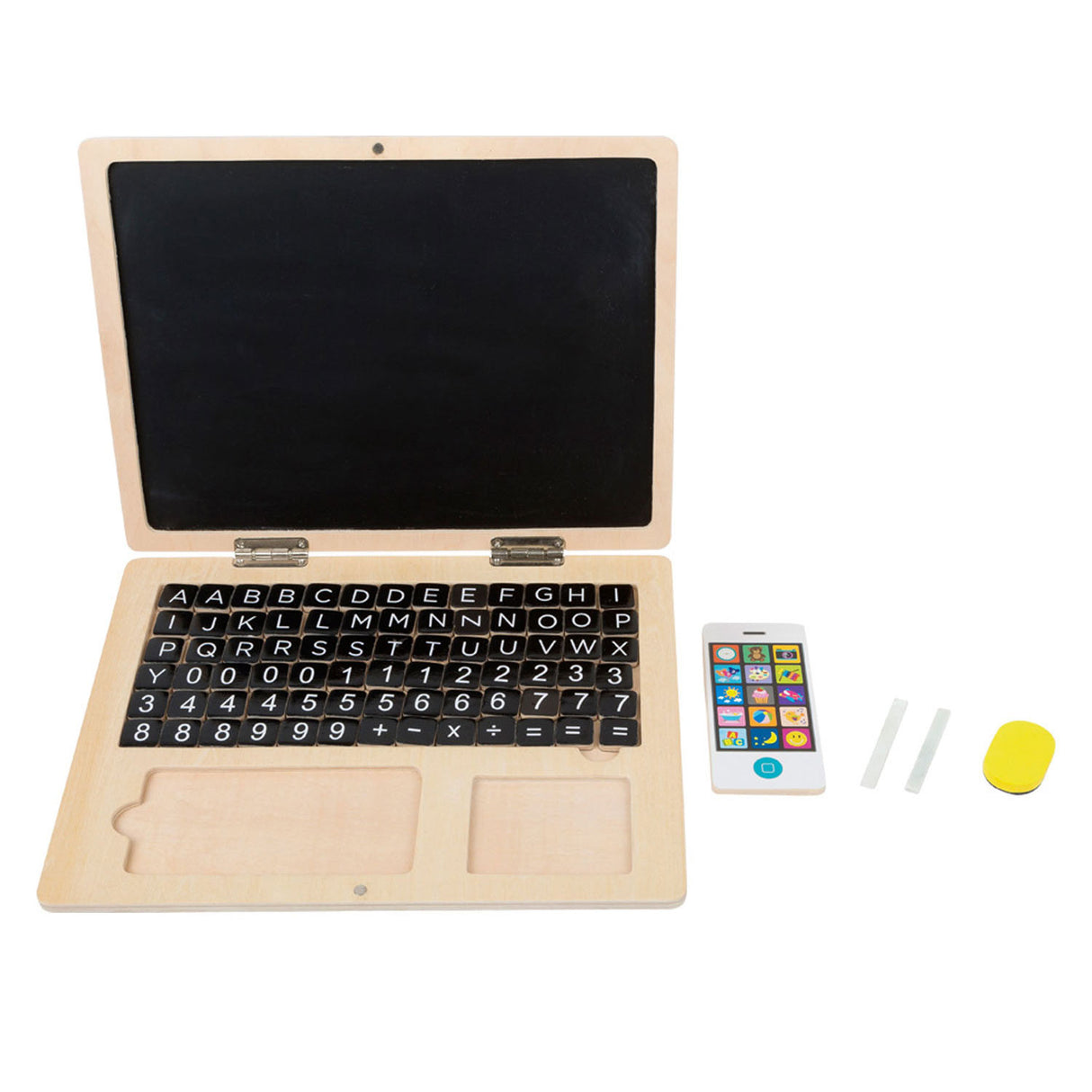 Small foot wooden laptop with magnetic board