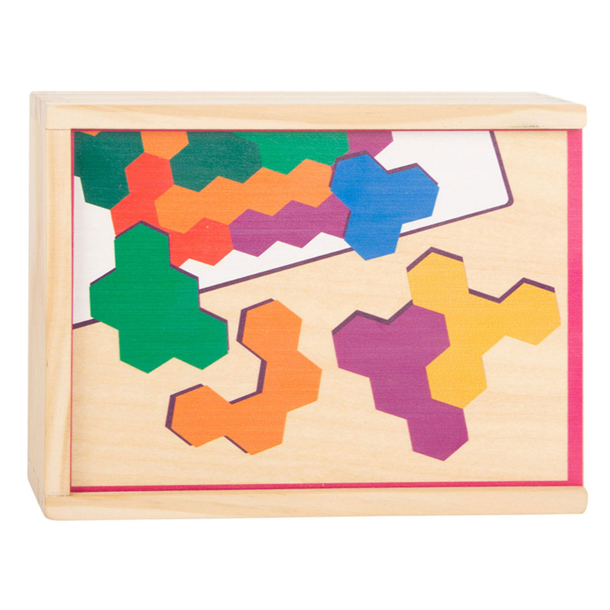 Forma di legno di piccoli piedi esagono puzzle