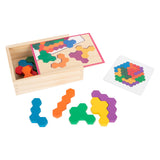 Forma di legno di piccoli piedi esagono puzzle