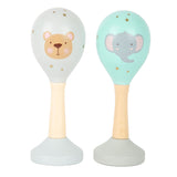 Small Foot Wooden Baby Rattle Maracas Dier, Set of 2