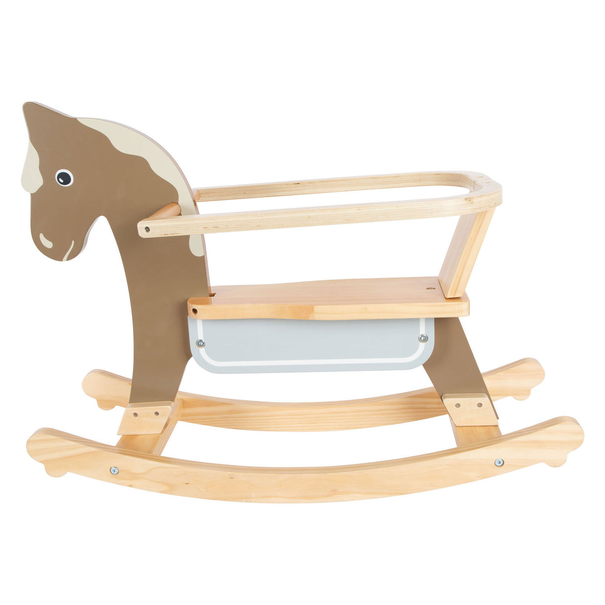 Small foot rocky horse with seat brown