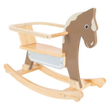 Small foot rocky horse with seat brown