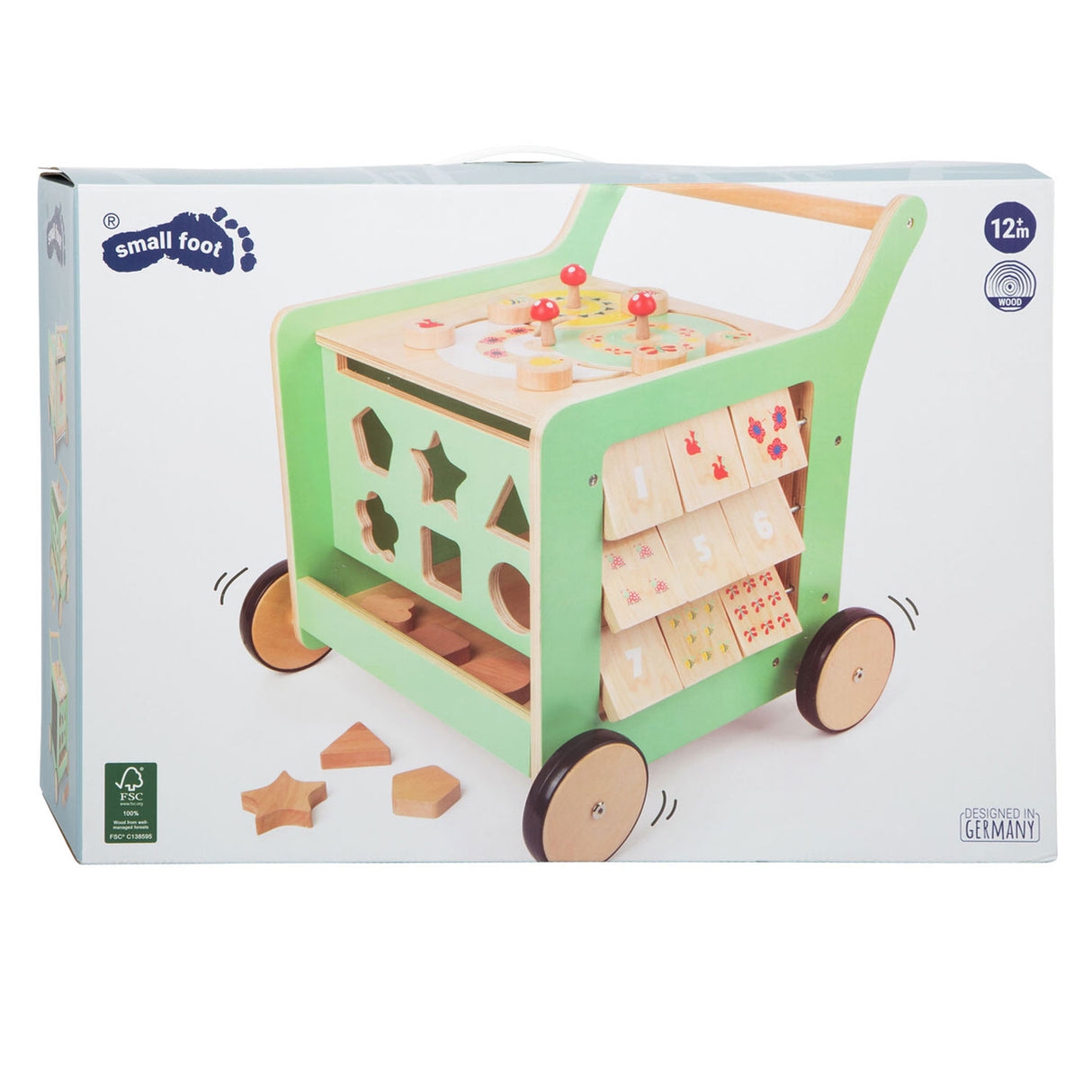 Drewniana drewniana stóp Baby Walker Center Pastel Green