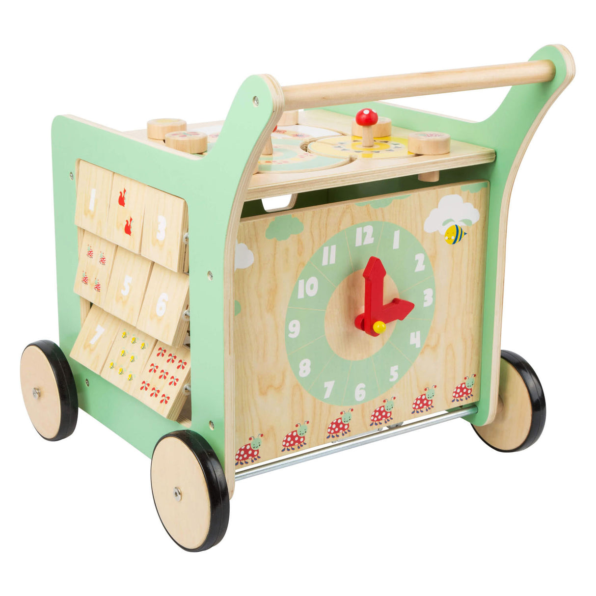 Drewniana drewniana stóp Baby Walker Center Pastel Green