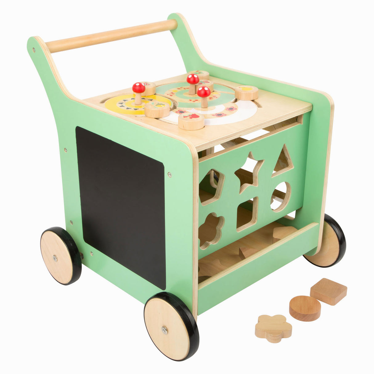 Drewniana drewniana stóp Baby Walker Center Pastel Green