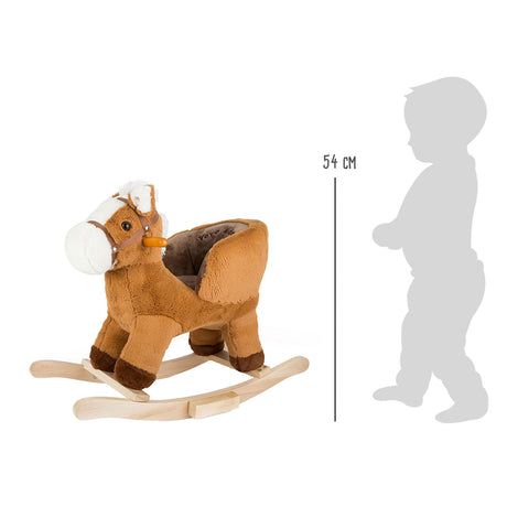 Small foot - houten schommelpaard bruin met zitje en geluid
