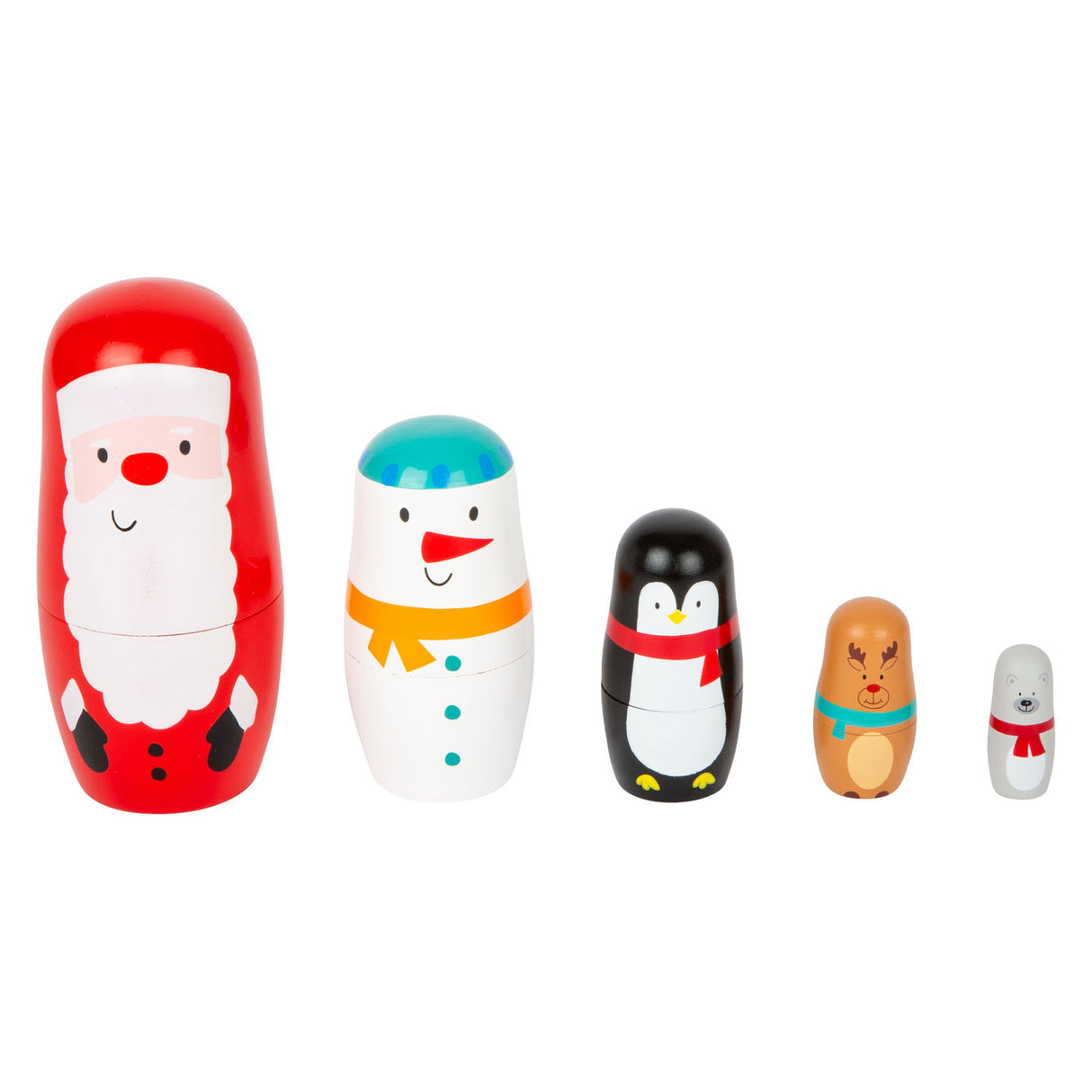 Bambole matryoshka in legno piccolo Natale