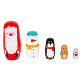 Bambole matryoshka in legno piccolo Natale