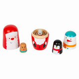 Bambole matryoshka in legno piccolo Natale