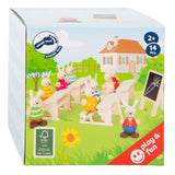 Kleiner Fuß Holz Poppenhuis Rabbit School Class Play Set Set