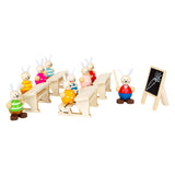 Kleiner Fuß Holz Poppenhuis Rabbit School Class Play Set Set