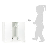 Small foot wooden doll wardrobe with hangers, 3dlg.