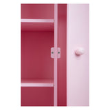 Lille fod træ dukke garderobe pink