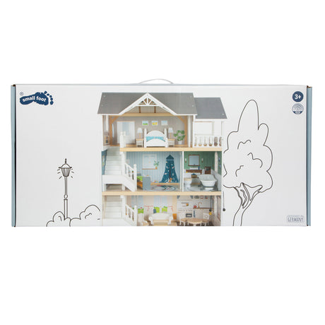 Small foot - houten urban villa poppenhuis met accessoires, 13dlg.