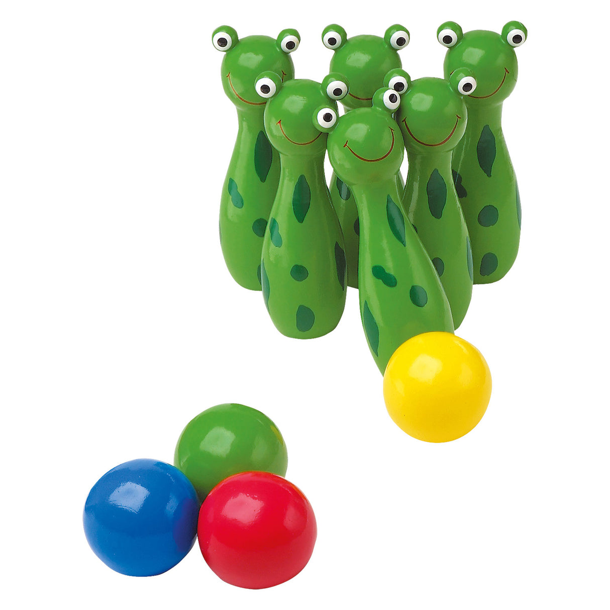 Kleiner Fußhölzernfrosch -Bowling, 10dlg.