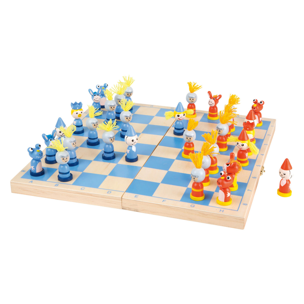 Small foot wooden chess game knights