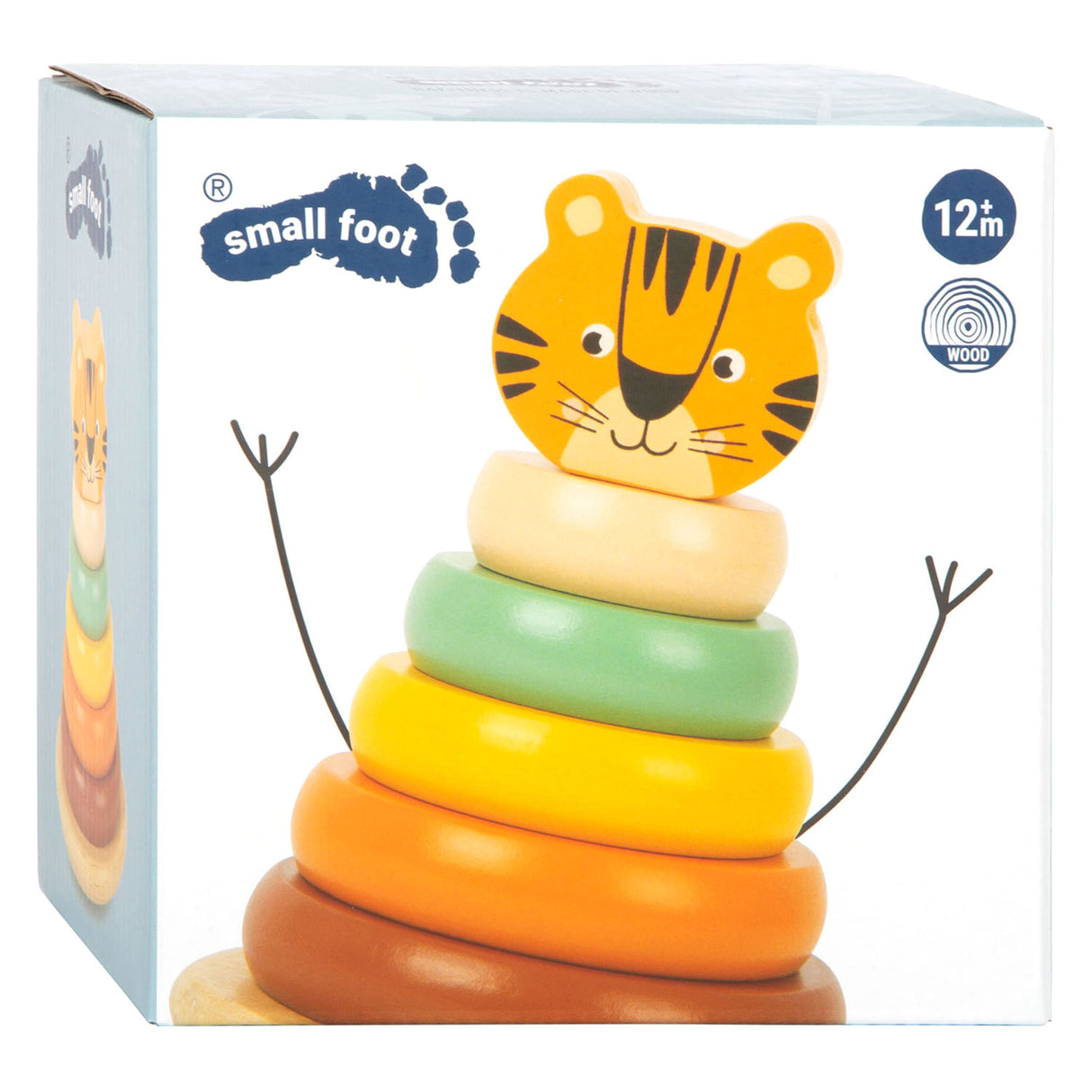 Small Foot Wood Stacking Tower Tiger, 7dlg.