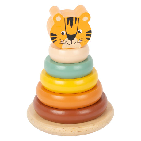 Small foot - houten stapeltoren safari tijger, 7dlg.