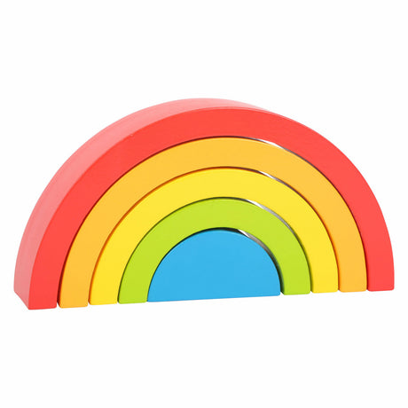 Small foot - houten bouwblokken regenboog, 5dlg.