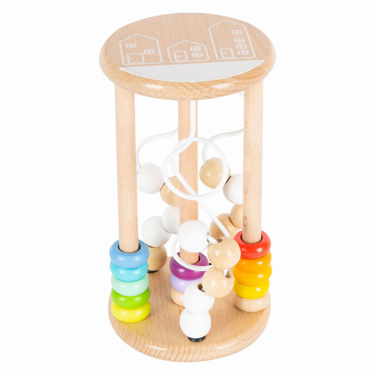 Small Foot Wooden Rattle Motor Spiral Regenboog