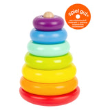 Small foot wooden stacking tower rainbow, 7dlg.