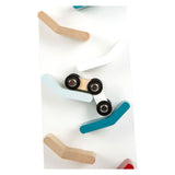 Small foot wooden motorway tower with cars, 3dlg.