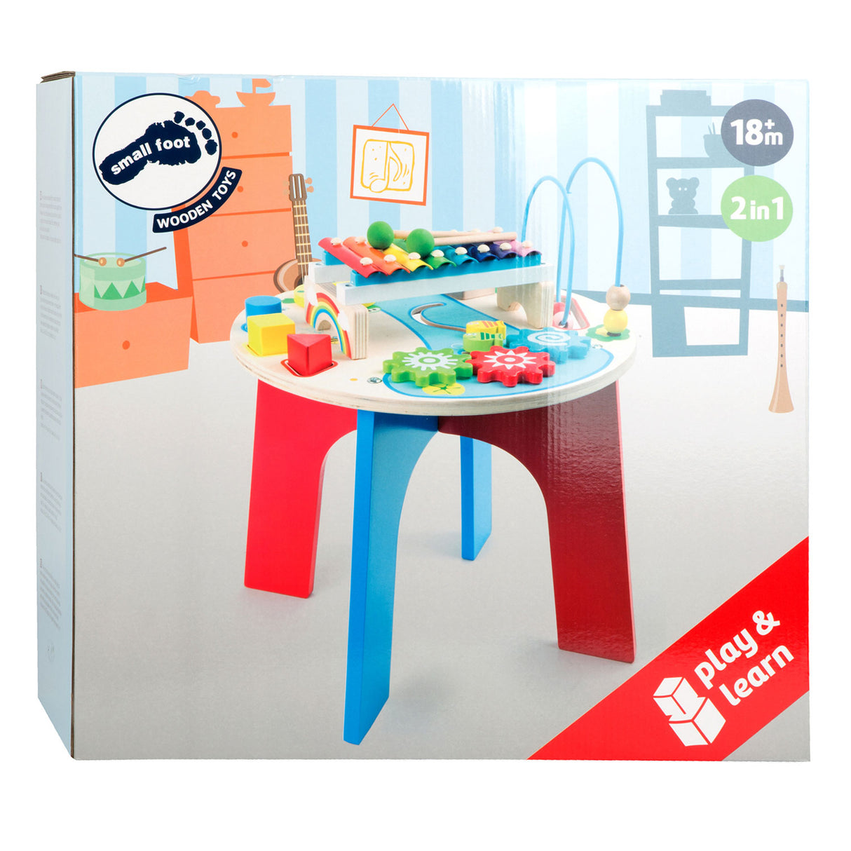 Small Foot wooden activities and music table 2in1