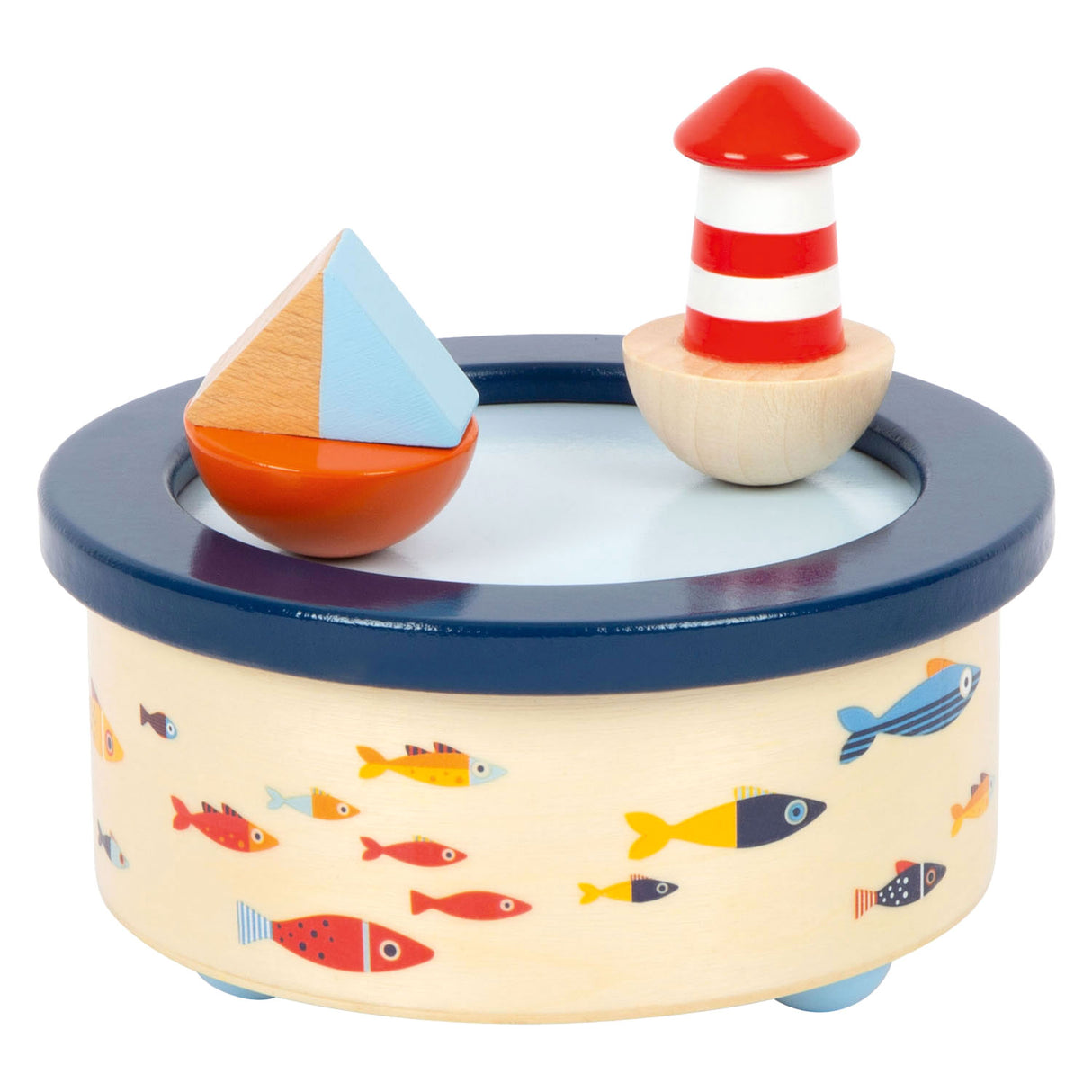 Small foot wooden music box Ocean