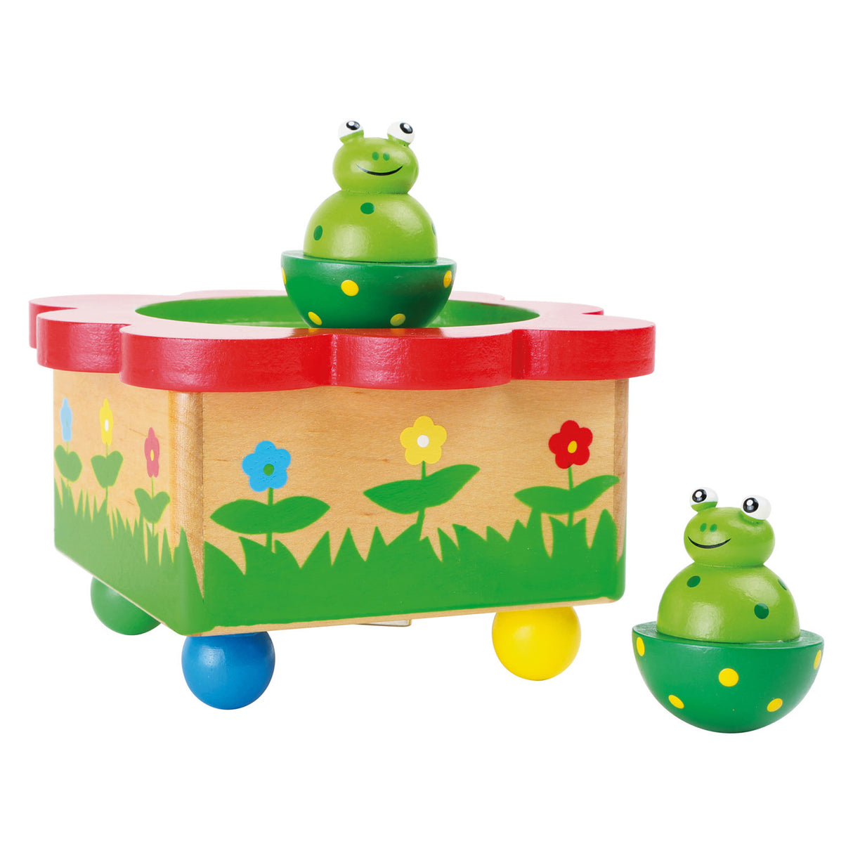 Frog de música de madera de pie pequeño