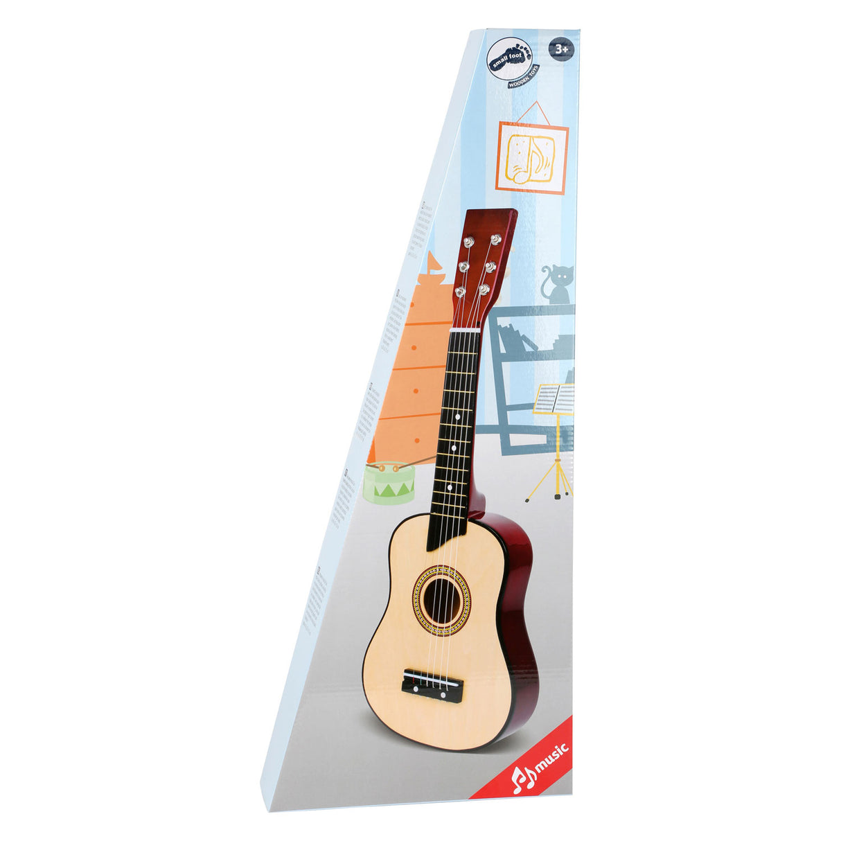 Piccolo piede di chitarra in legno classico, 65 cm