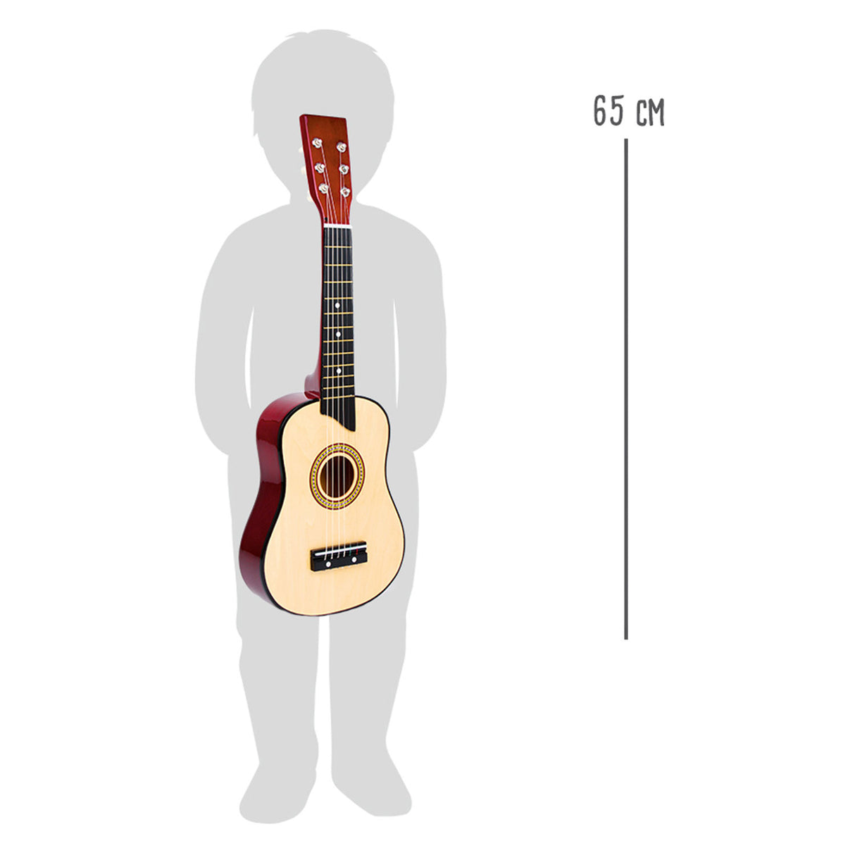 Drewniana gitara o małej stopie, 65 cm