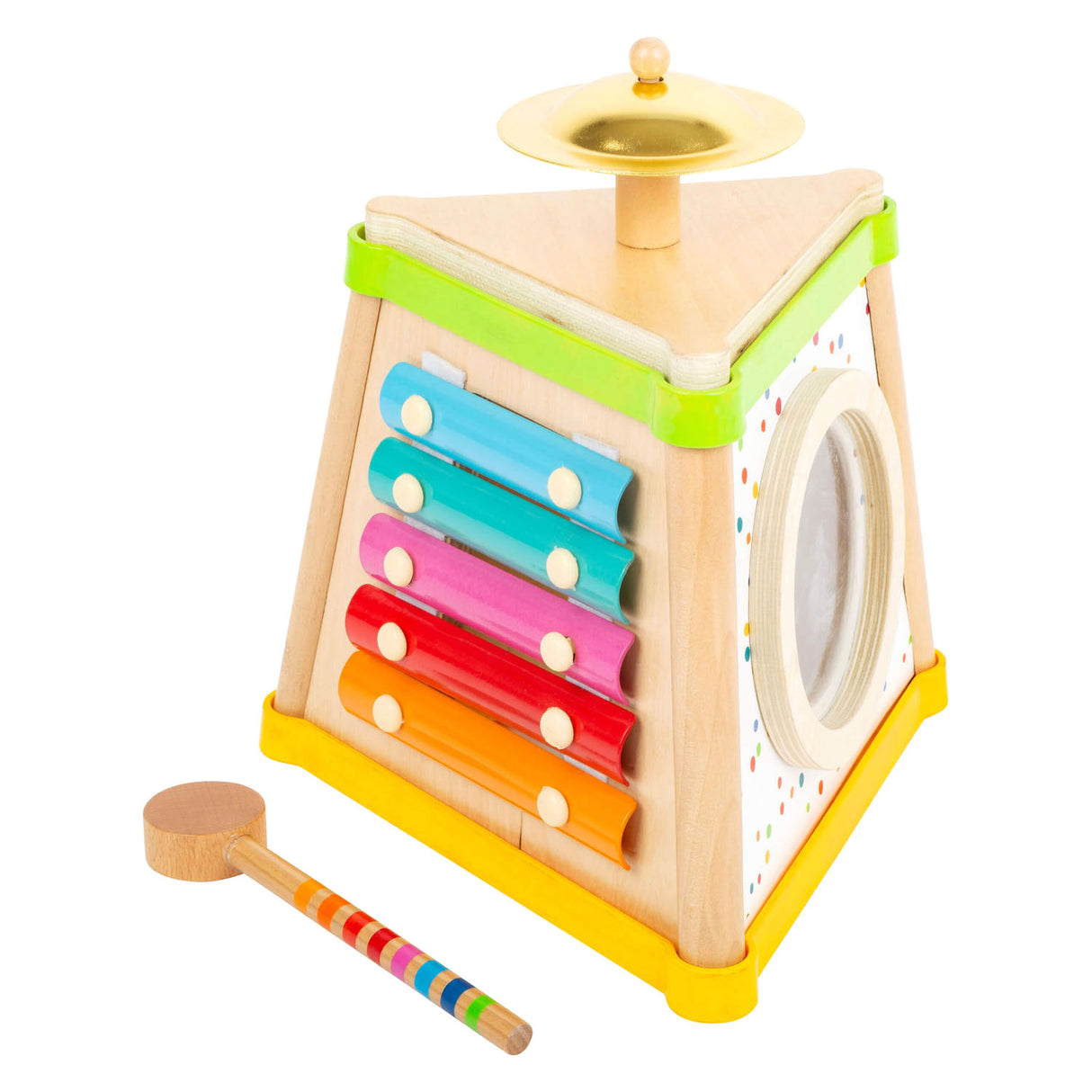 Small foot wooden music three -corner with dots