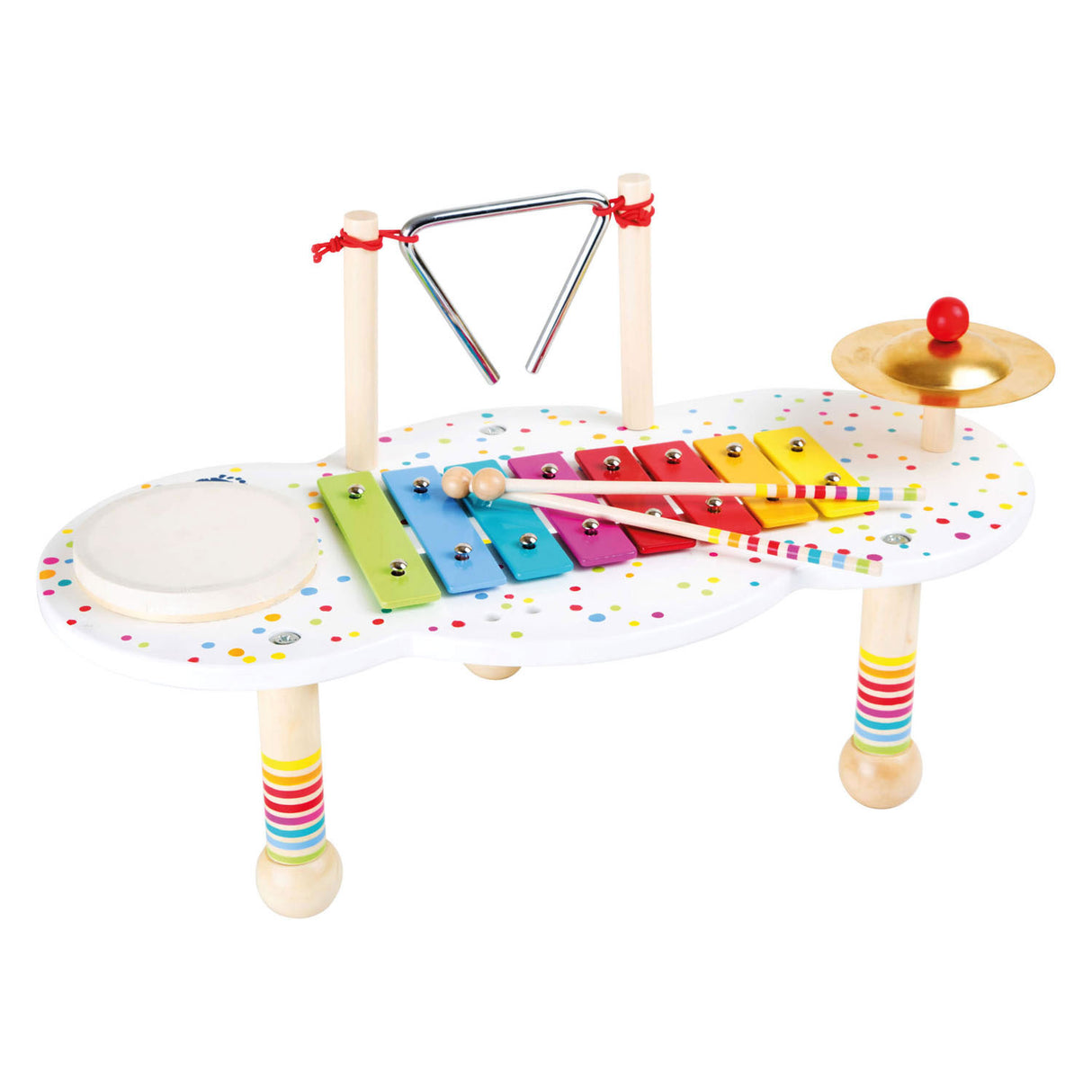 Small foot wooden music table with dots, 3dlg.